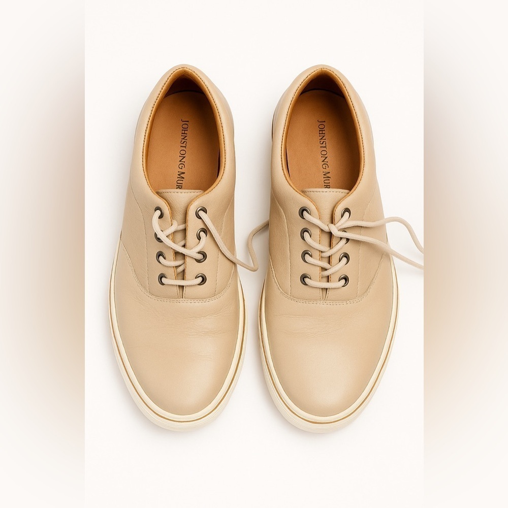 Johnston & Murphy Anders Perfed U-Throat color beige full grain
size 12
